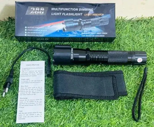 Electro Shocker Self-Defense LED Flashlight – High-Voltage Stun Device with Laser Pointer