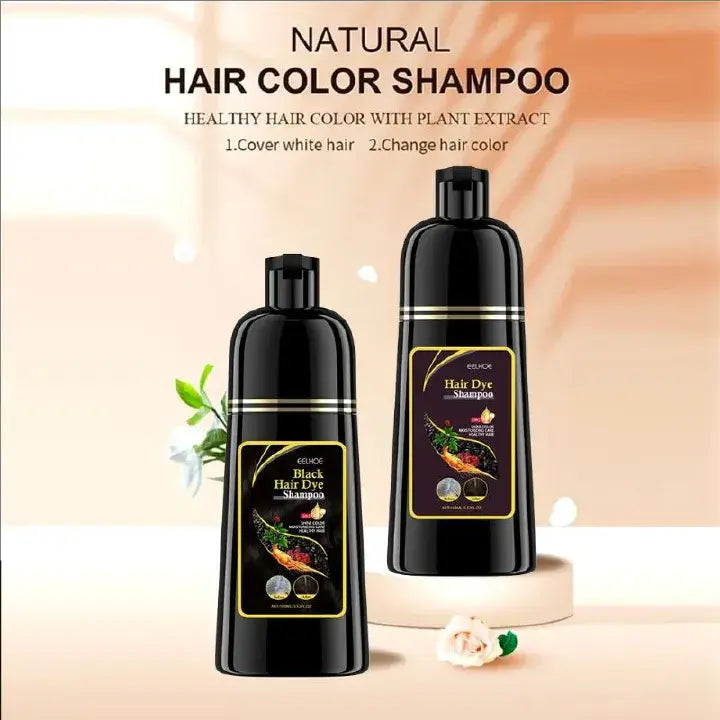 Black Hair Dye Shampoo 3 in 1 Growth Clean Hair Darkening Deep Nouris