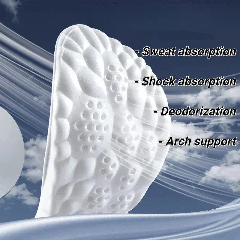 4D Massage Shoes Insoles Super Soft Latex Sports Insole for Feet Running Basket Shoe Sole Arch Support Orthopedic Inserts Unisex