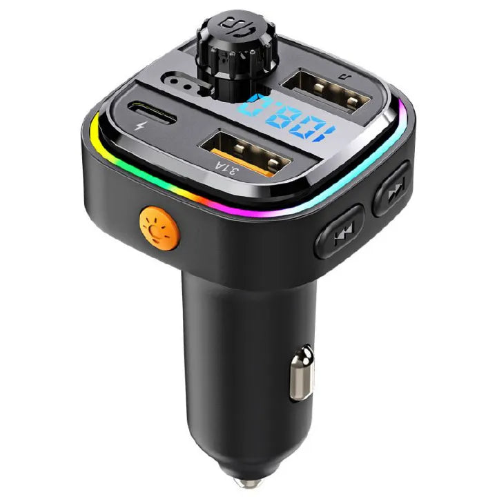 Colorful Breathing Light Bluetooth Car FM Transmitter 20W PD Fast Charger