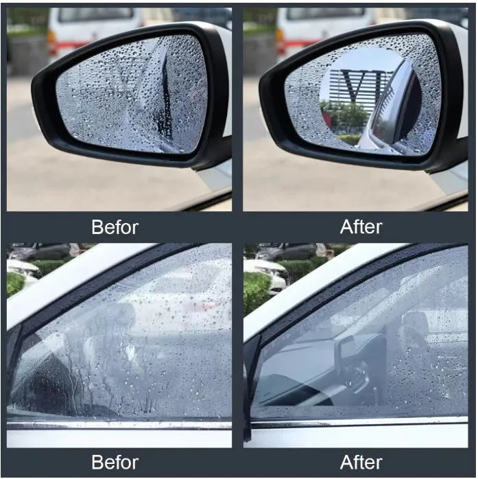 4Pcs Anti-Fog Car Rearview Mirror Protective Film Rainproof Clear Safety Shield