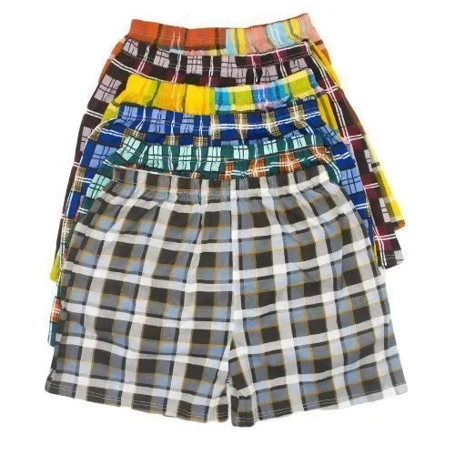 6Pcs Fashion colourful printed Pure Cotton Checked Men's Boxers – Multicolor