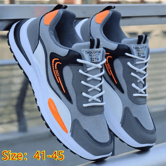 Baldur Men's Grey Mesh Sneakers: Comfortable Outdoor Sports Walking Shoes