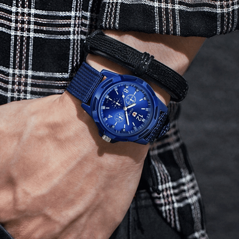 2-Piece Unisex Casual Quartz Watch Set with Durable Canvas Straps