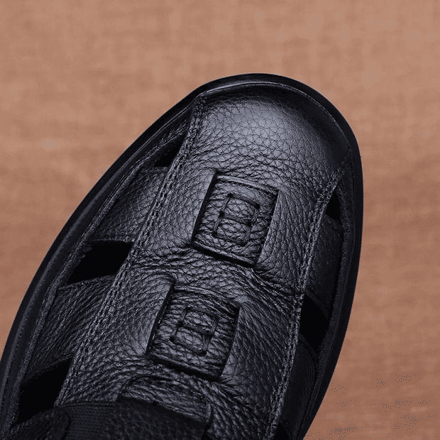 Brave Shop Men's Classic Oxford Sandals: Comfortable Casual Slip-On Loafers, Black
