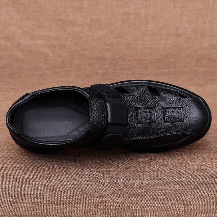 Brave Shop Men's Classic Oxford Sandals: Comfortable Casual Slip-On Loafers, Black