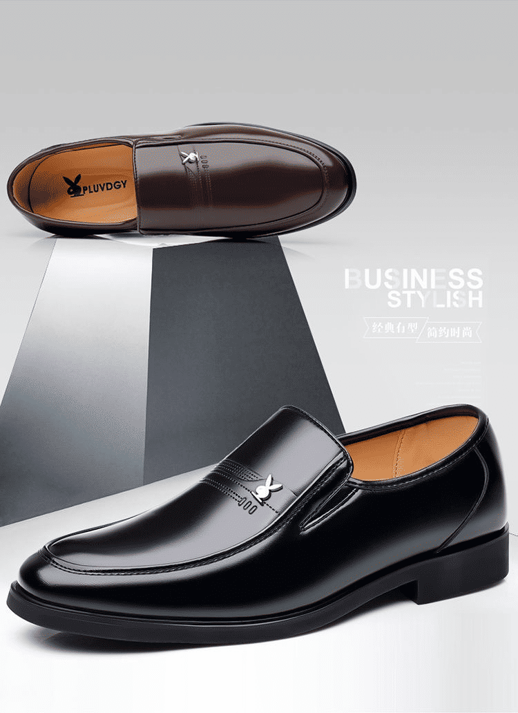 LifeCare Men's Black Slip-On Formal Oxfords – Artificial Leather Dress Shoes