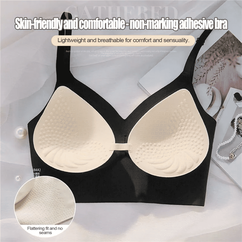 Invisible Deep U Plunge Backless Bra for Dresses with Transparent Straps Push-Up