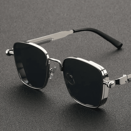 Retro Steampunk Square Metal Sunglasses UV400 Protection Unisex Fashion Eyewear