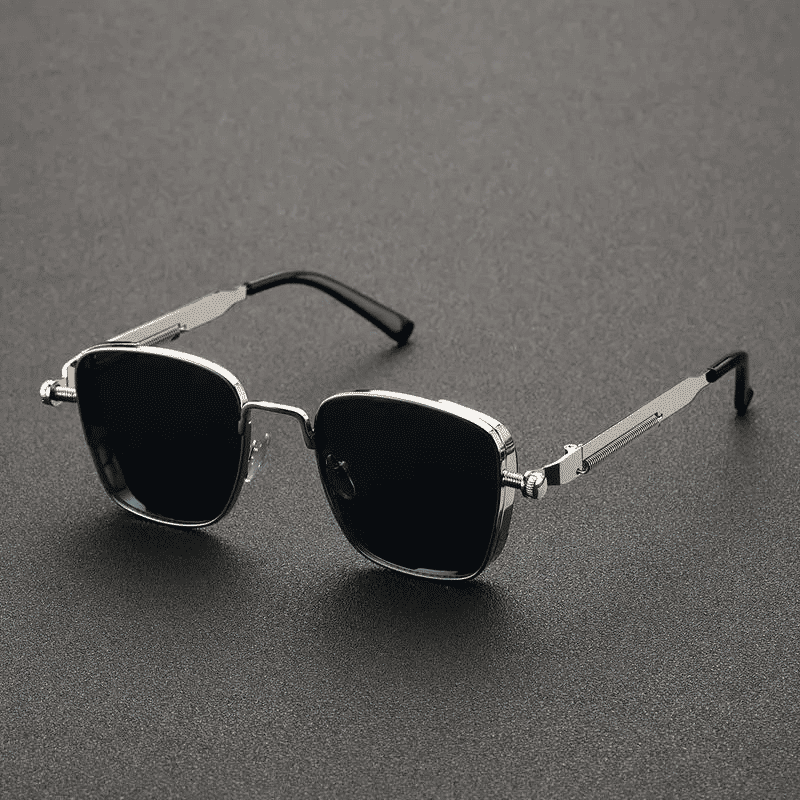 Retro Steampunk Square Metal Sunglasses UV400 Protection Unisex Fashion Eyewear