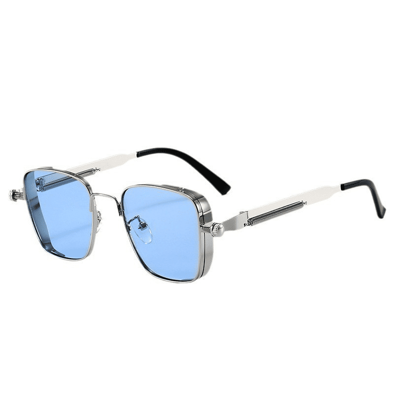 Retro Steampunk Square Metal Sunglasses UV400 Protection Unisex Fashion Eyewear
