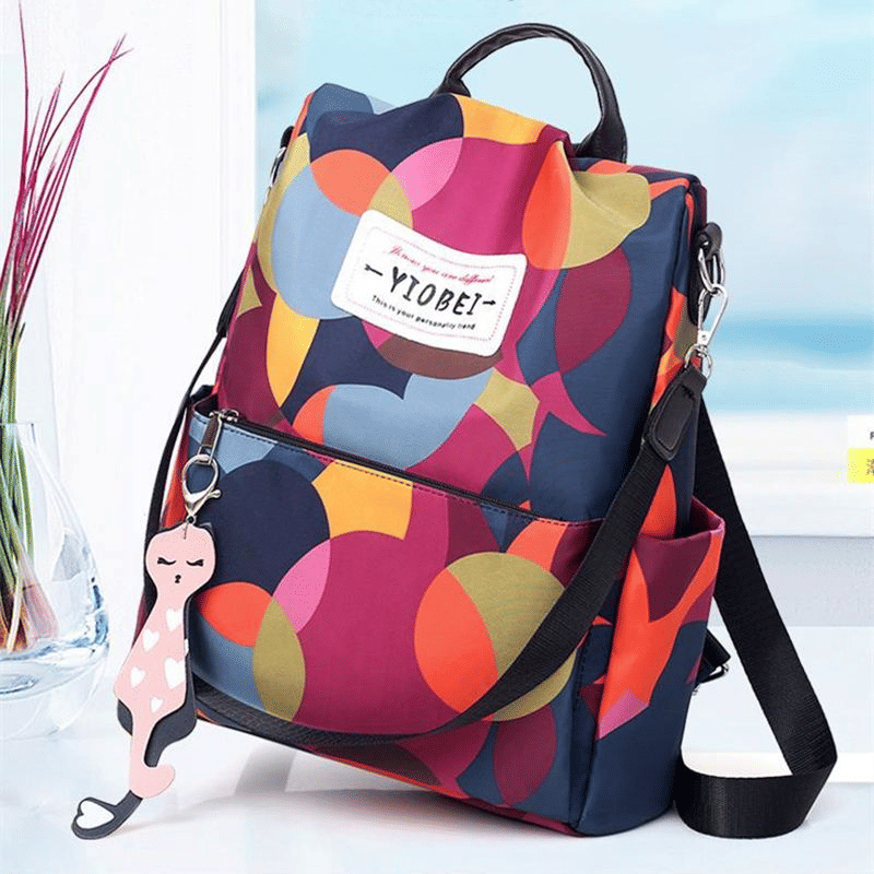 Secure & Stylish Anti-Theft Women's Backpack - Durable Nylon Handbag Daypack