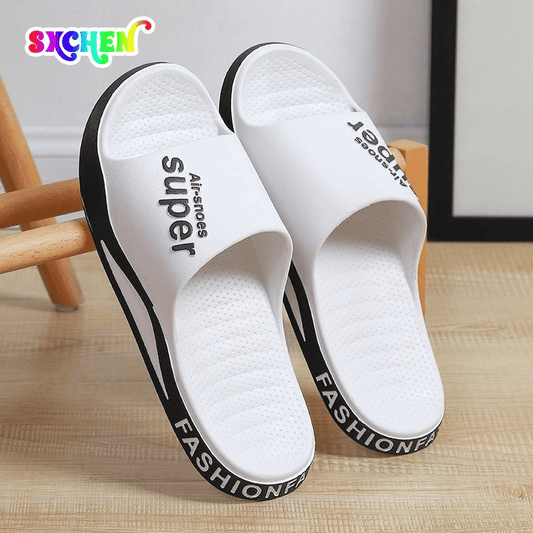 SXCHEN Men's Unisex Non-Slip Thick-Soled Lightweight Indoor Outdoor Beach Slippers