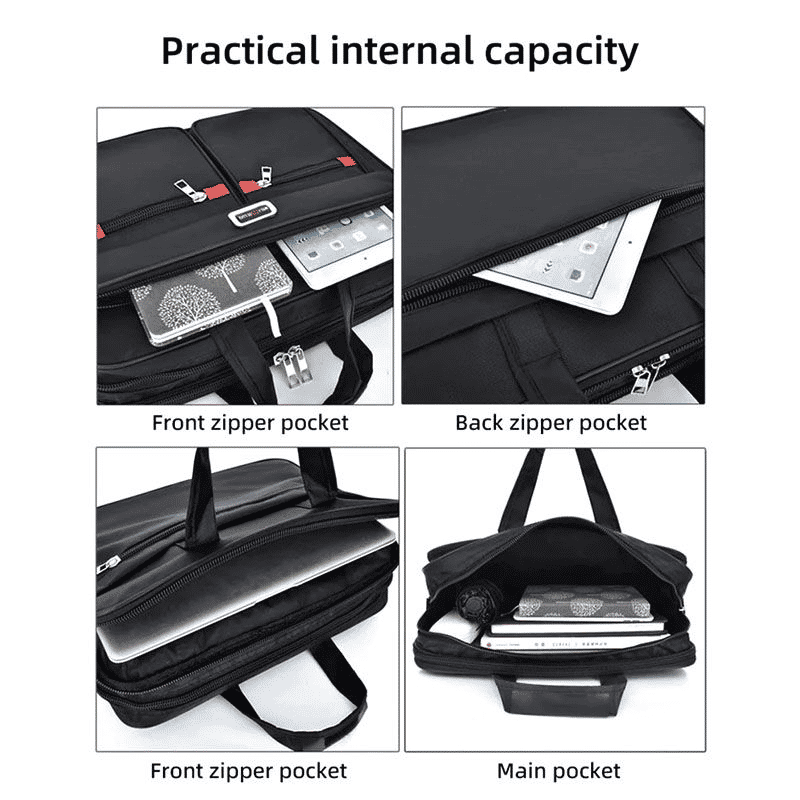 Men's Large Capacity Business Laptop Briefcase - Durable, Wear-Resistant, 14-inch