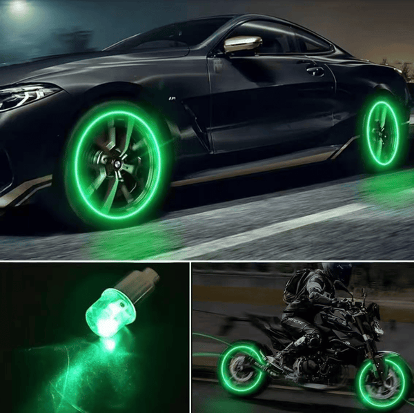 4 Pcs Universal Luminous Tire Valve Caps for Cars Bicycles
