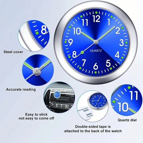 Mini Luminous Car Clock Waterproof Electronic Quartz Watch for Dashboard
