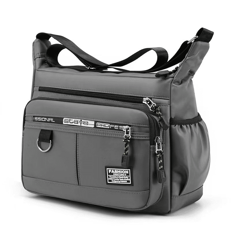 Men's Large Capacity Waterproof Shoulder Bag - Multi-Pocket Business & Leisure Crossbody
