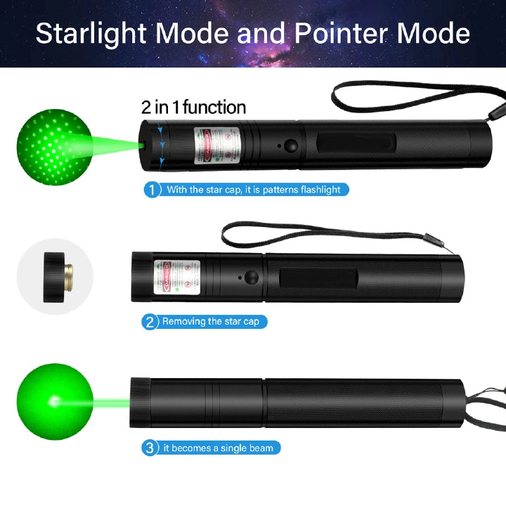 Laser Light Pointer High Power Green Dot Sight Pen Powerful Lazer Meter 530Nm