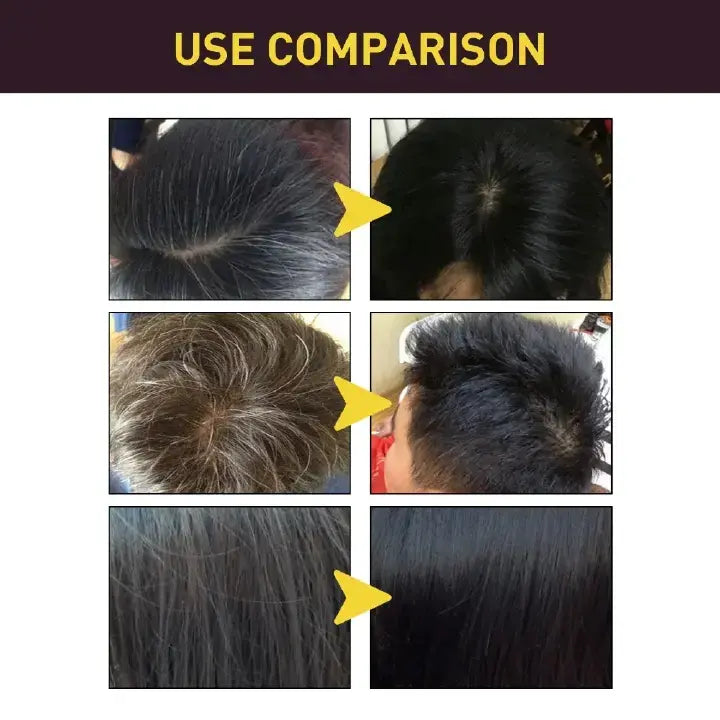 Black Hair Dye Shampoo 3 in 1 Growth Clean Hair Darkening Deep Nouris